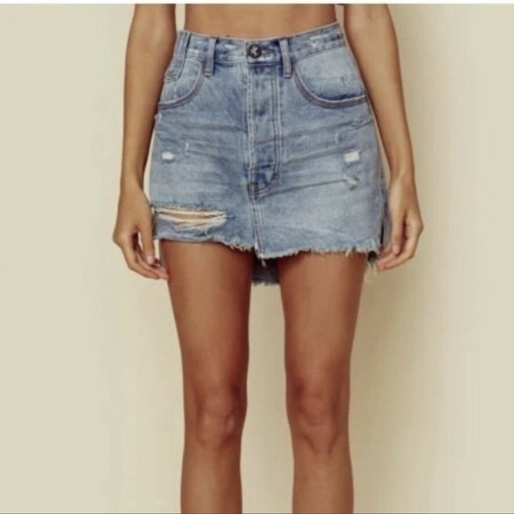 One Teaspoon Denim high waist Jean Mini Skirt 23